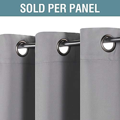 Gray Blackout Curtains - steel Grommets - thermal Insulated fabric – for room darkness – 1 panel