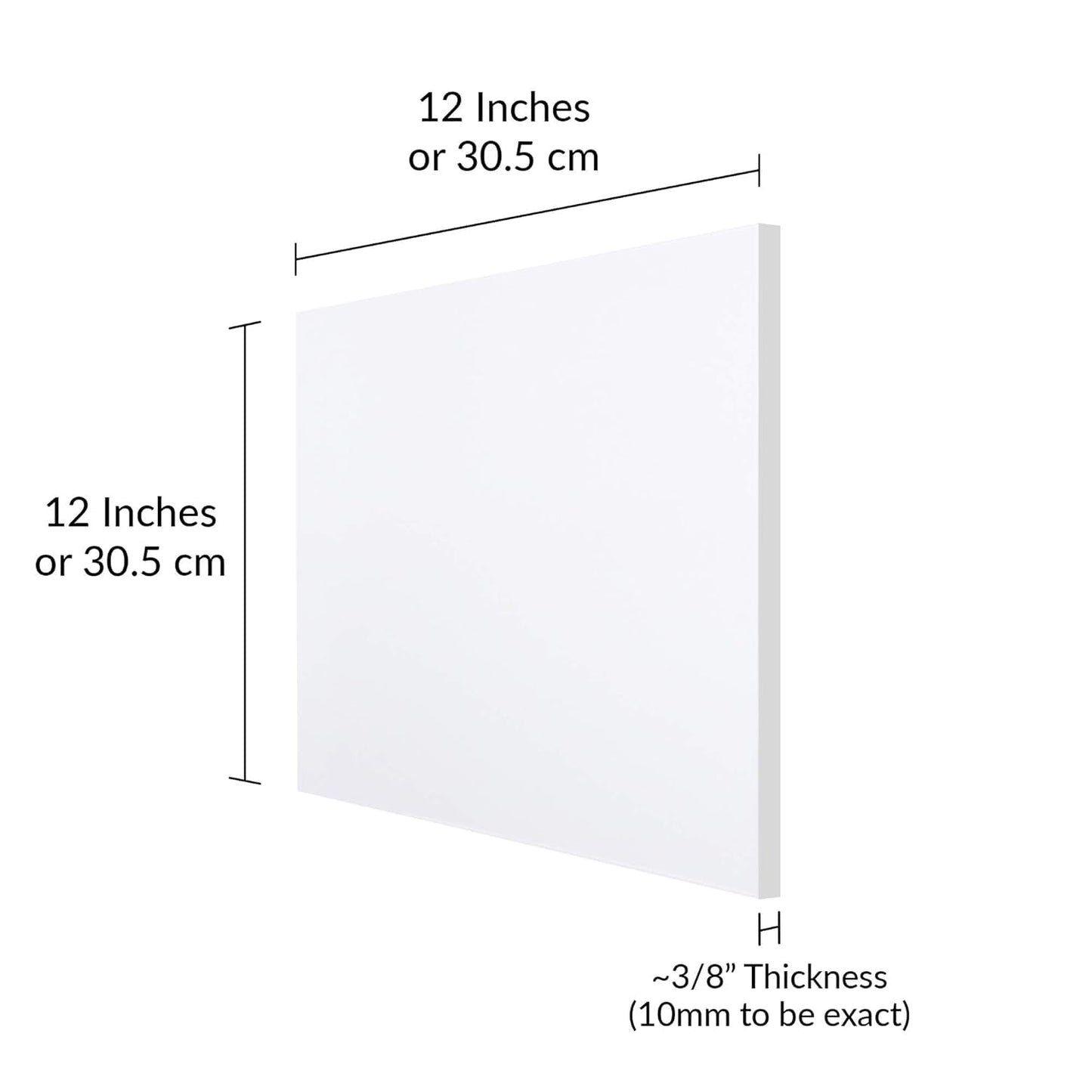 Clear Cast Acrylic Sheet, 30.5 x 30.5 cm, 10 mm Thick Plexiglass Panel with Protective Paper, Transparent Plastic Board for Crafts, Displays, Signs, and Laser Cutting Projects