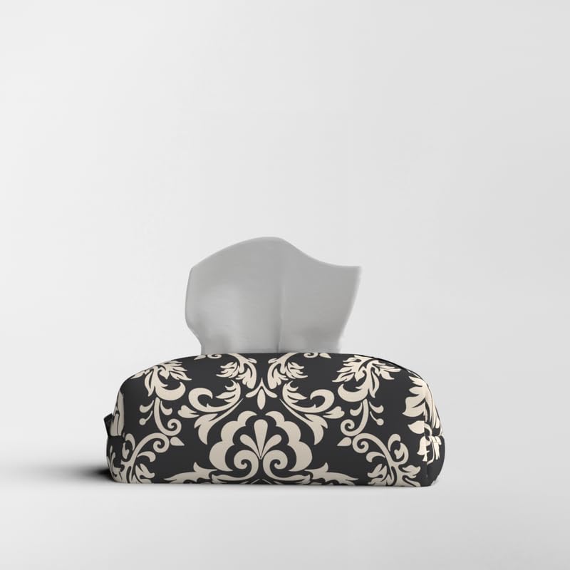 Fabric Tissue Box Cover Premium Fabric Tissue Holder With Leather Layer Inside for Home, Office, and Car Durable and Elegant Tissue Dispenser for Standard Tissue Boxes
