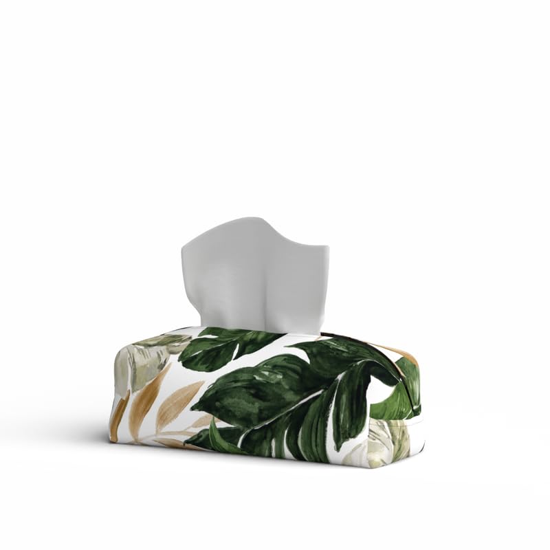 Fabric Tissue Box Cover Premium Fabric Tissue Holder With Leather Layer Inside for Home, Office, and Car Durable and Elegant Tissue Dispenser for Standard Tissue Boxes