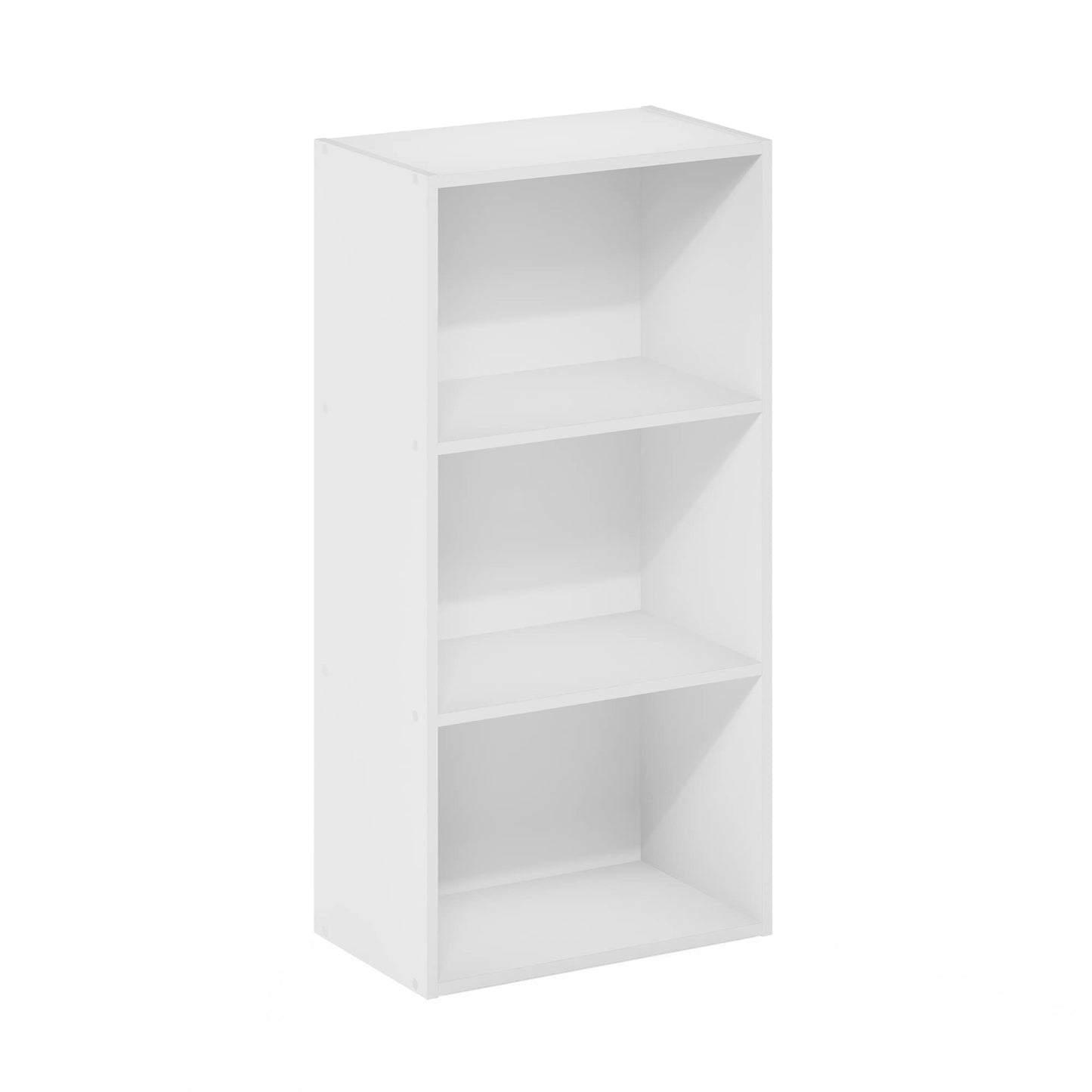 3-Tier Open Shelf Bookcase in Classic White, Compact Freestanding Bookshelf for Living Room, Office, or Bedroom, Minimalist Storage and Display Unit, Easy Assembly
