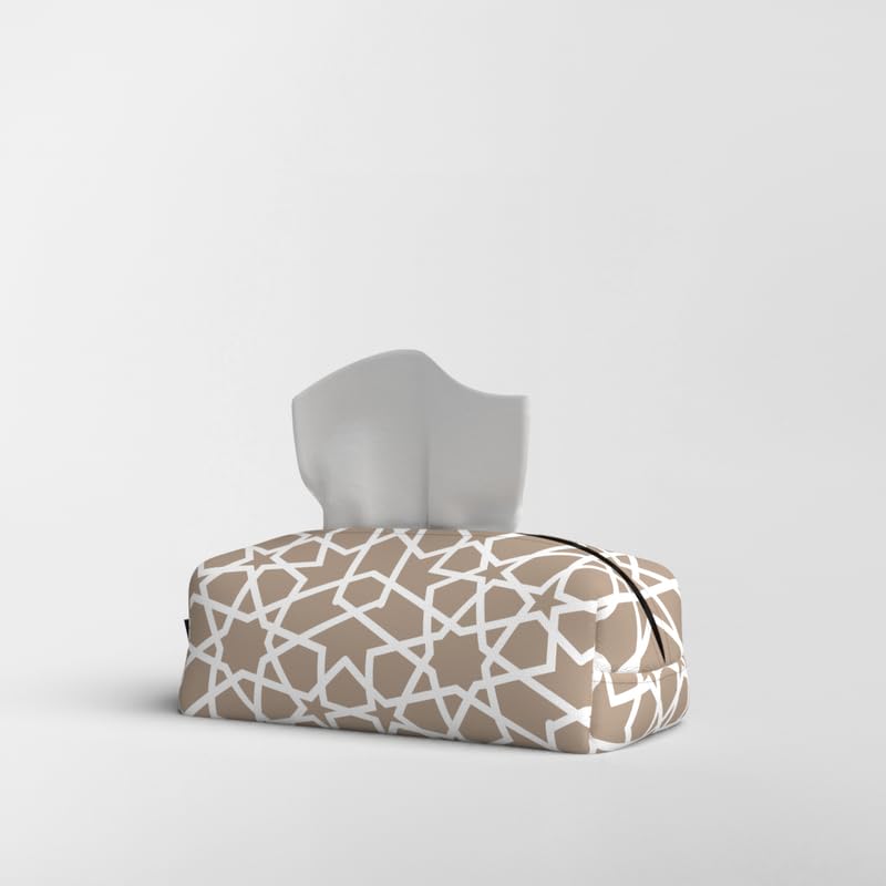 Fabric Tissue Box Cover Premium Fabric Tissue Holder With Leather Layer Inside for Home, Office, and Car Durable and Elegant Tissue Dispenser for Standard Tissue Boxes