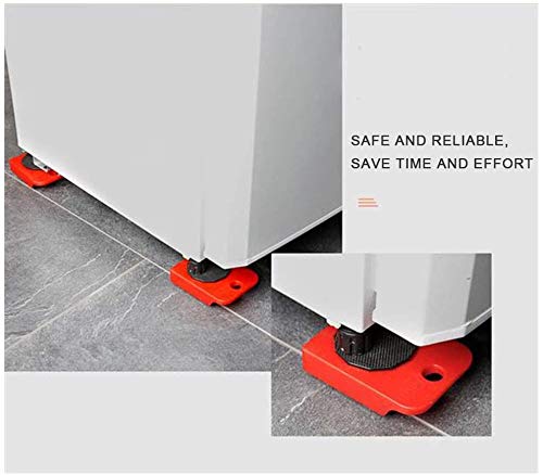 Furniture moving artifact durable furniture lifter household heavy duty universal wheel roller set 5 pieces furniture movers lifter heavy appliance furniture lifting furniture moving tool set (red)