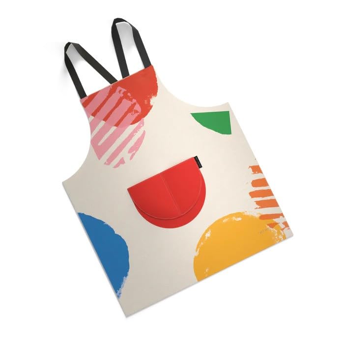 Apron, Cross-Back Design, Soft Cotton-Like Fabric, One Size, Lightweight Breathable Unisex with Front Pocket, for Cooking, and Daily Use
