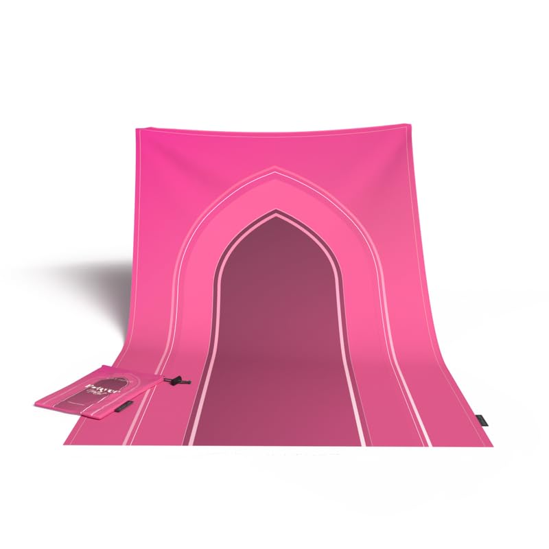 Al-Taqwa Waterproof Prayer Mat, a Durable Rug in Pink made from Easy-to-Clean Material, 68x117 cm, for Comfortable Prayer, a Portable Salah Mat Ideal for Outdoor, Indoor, and Travel