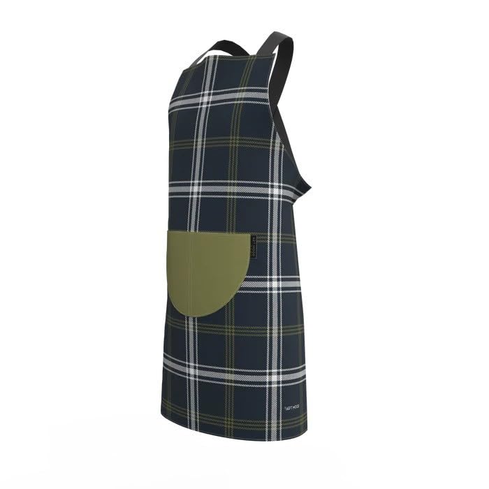 Apron, Cross-Back Design, Soft Cotton-Like Fabric, One Size, Lightweight Breathable Unisex with Front Pocket, for Cooking, and Daily Use
