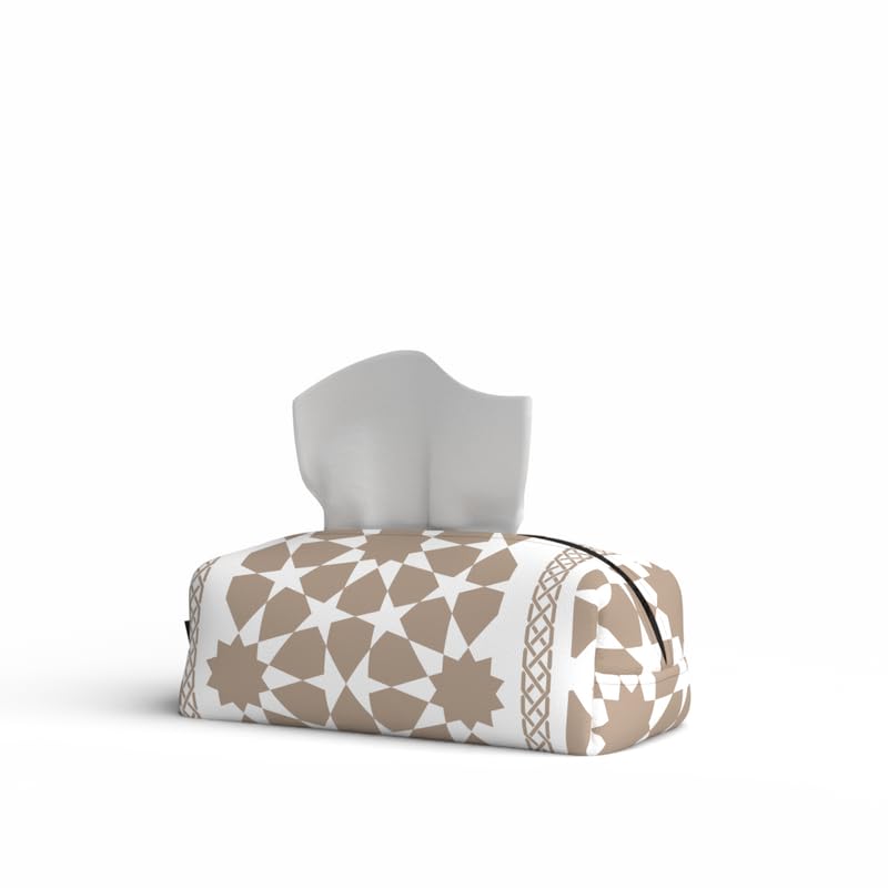 Fabric Tissue Box Cover Premium Fabric Tissue Holder With Leather Layer Inside for Home, Office, and Car Durable and Elegant Tissue Dispenser for Standard Tissue Boxes