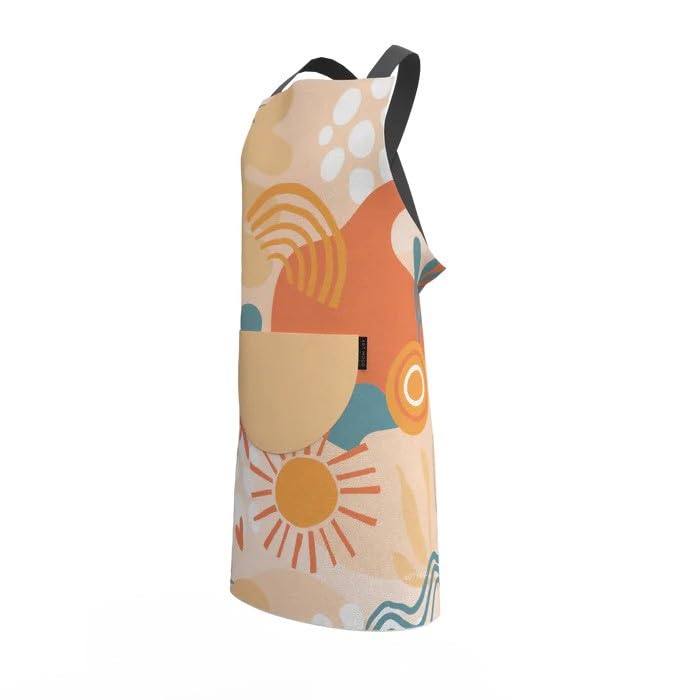 Apron, Cross-Back Design, Soft Cotton-Like Fabric, One Size, Lightweight Breathable Unisex with Front Pocket, for Cooking, and Daily Use