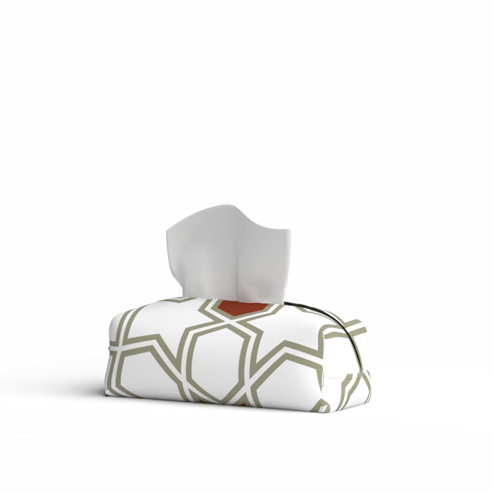 Fabric Tissue Box Cover Premium Fabric Tissue Holder With Leather Layer Inside for Home, Office, and Car Durable and Elegant Tissue Dispenser for Standard Tissue Boxes
