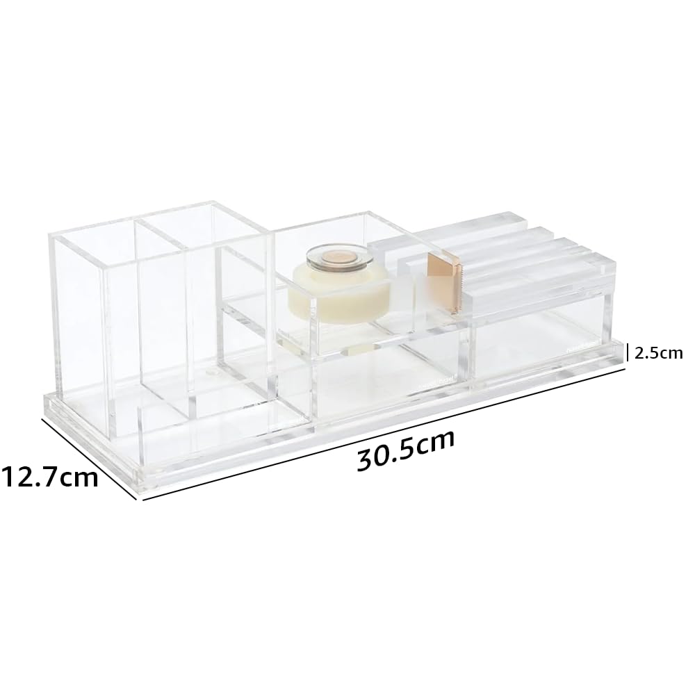 Clear Acrylic Narrow Accessory Tray, 31 x 11.4 x 1.3 cm, Desktop Storage Tray for Office and Home