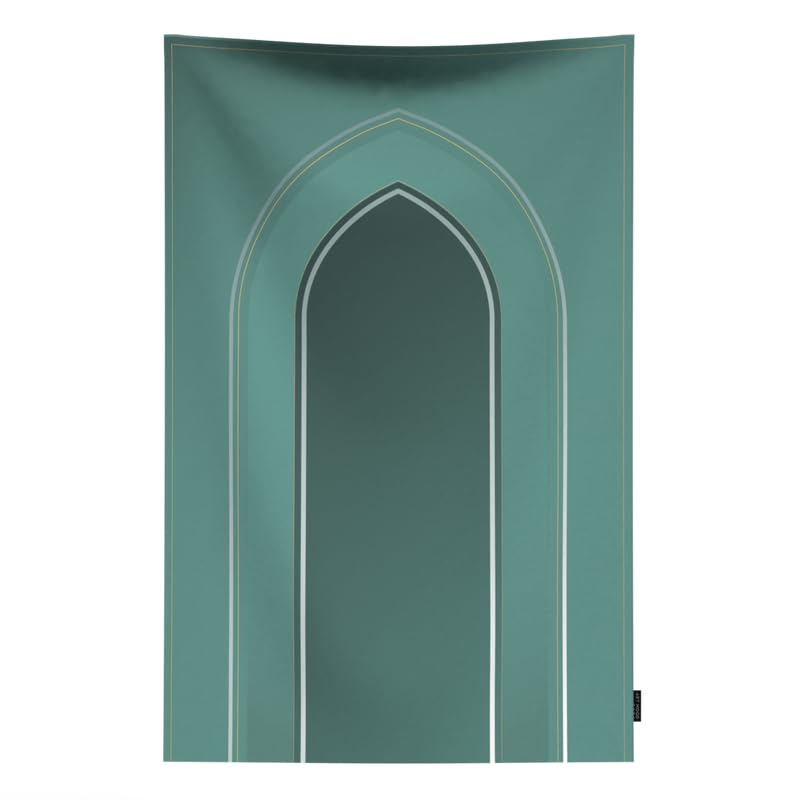 Al-Taqwa Waterproof Prayer Mat, a Durable Rug in Green made from Easy-to-Clean Material, 68x117 cm, for Comfortable Prayer, Ideal for Outdoor, Indoor, and Travel Use, Washable Salah Mat