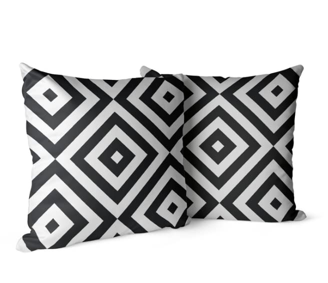 Canvas Mono Cushion Cover in Black & White, 40x40 cm, a durable decorative pillow with a bold monochromatic design, ideal for a modern, graphic, and high-contrast interior style