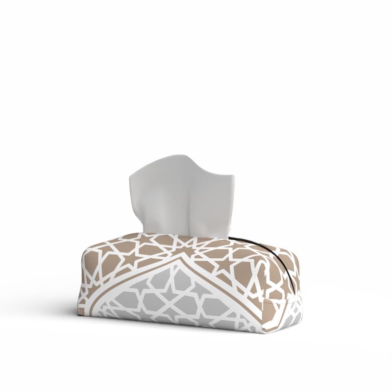Fabric Tissue Box Cover Premium Fabric Tissue Holder With Leather Layer Inside for Home, Office, and Car Durable and Elegant Tissue Dispenser for Standard Tissue Boxes