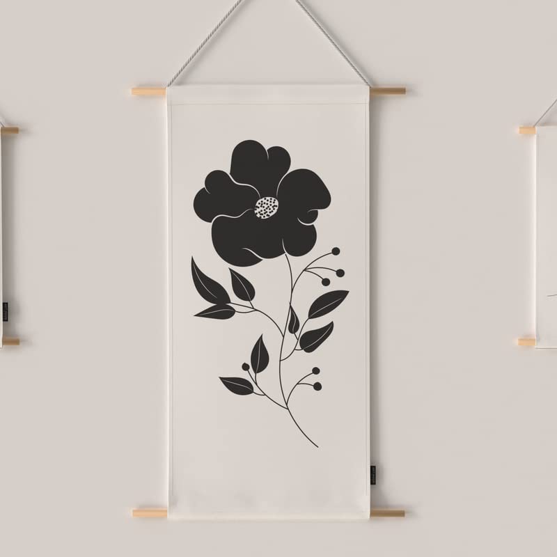 Nigrette 3-Piece Fabric Poster Set, a Wall Art Decor Kit with 1 Large (90x44 cm) and 2 Small (42x22 cm) Panels, a Sophisticated Abstract Design for Living Room or Bedroom Decor