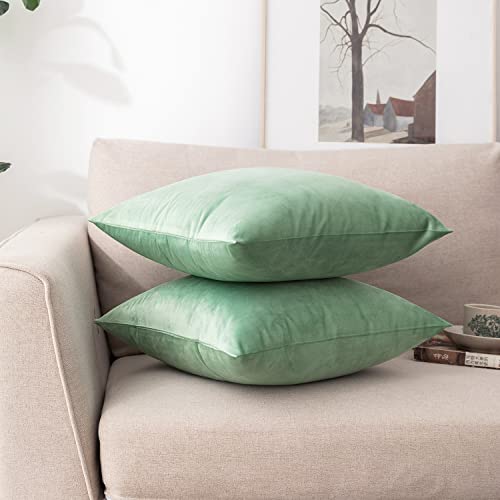 Soft Thick Velvet Throw Pillow Covers Decorative Square Cushion Cover For Couch Sofa Bedroom Living Room - set of 2 Pieces