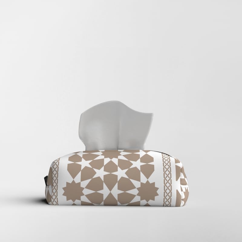 Fabric Tissue Box Cover Premium Fabric Tissue Holder With Leather Layer Inside for Home, Office, and Car Durable and Elegant Tissue Dispenser for Standard Tissue Boxes