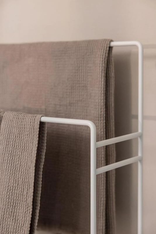 Modern Freestanding Steel Towel Rack White 60L x 20W x 80H CM