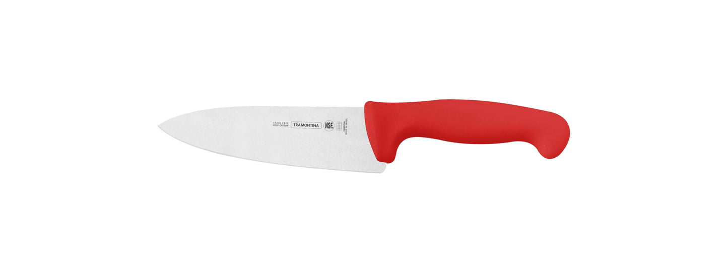 Professional Meat Knife – 6-Inch Stainless Steel Blade – Red Textured Polypropylene Handle – Durable & Sharp