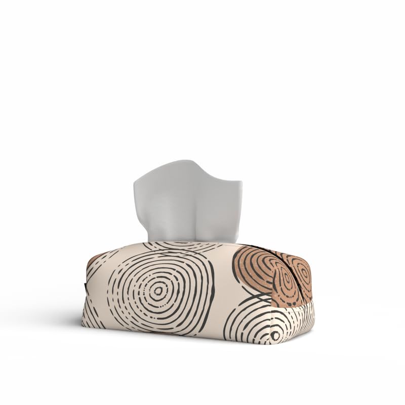 Fabric Tissue Box Cover Premium Fabric Tissue Holder With Leather Layer Inside for Home, Office, and Car Durable and Elegant Tissue Dispenser for Standard Tissue Boxes