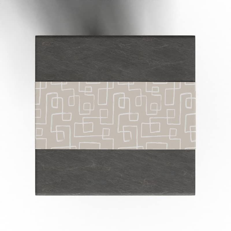 Haven 1 Canvas Table Runner in Beige & Blue, a 35x140 cm Durable Decorative Centerpiece with a Calming and Subtle Geometric Design, ideal for a Minimalist and Modern Dining Table