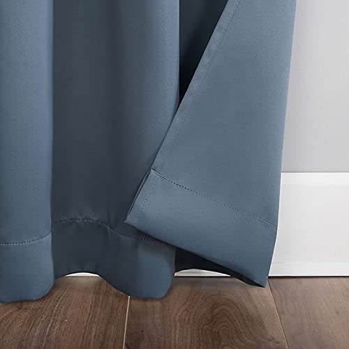 Petrol Blue Blackout Curtains - steel Grommets - thermal Insulated fabric – for room darkness – 1 panel