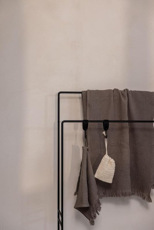 Modern Freestanding Steel Towel Rack Black 60L x 20W x 80H CM