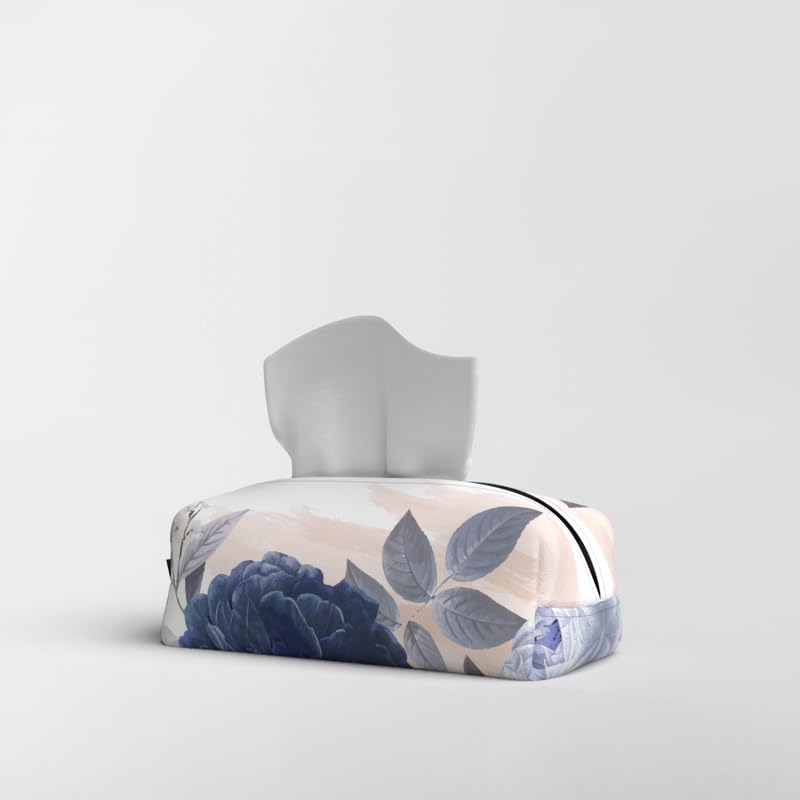 Fabric Tissue Box Cover Premium Fabric Tissue Holder With Leather Layer Inside for Home, Office, and Car Durable and Elegant Tissue Dispenser for Standard Tissue Boxes