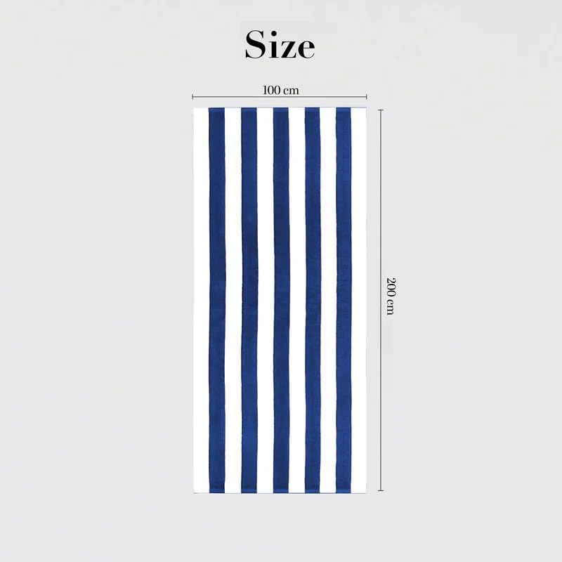 OverSized Beach Towel, 100×200cm Cotton, Ultra Absorbent Soft White Towel for Pool Beach Spa and Travel, Cotton Towel for Lounging and Drying