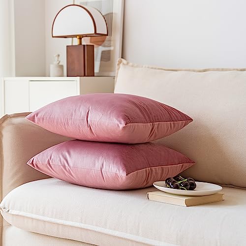 Soft Thick Velvet Throw Pillow Covers Decorative Square Cushion Cover For Couch Sofa Bedroom Living Room - set of 2 Pieces