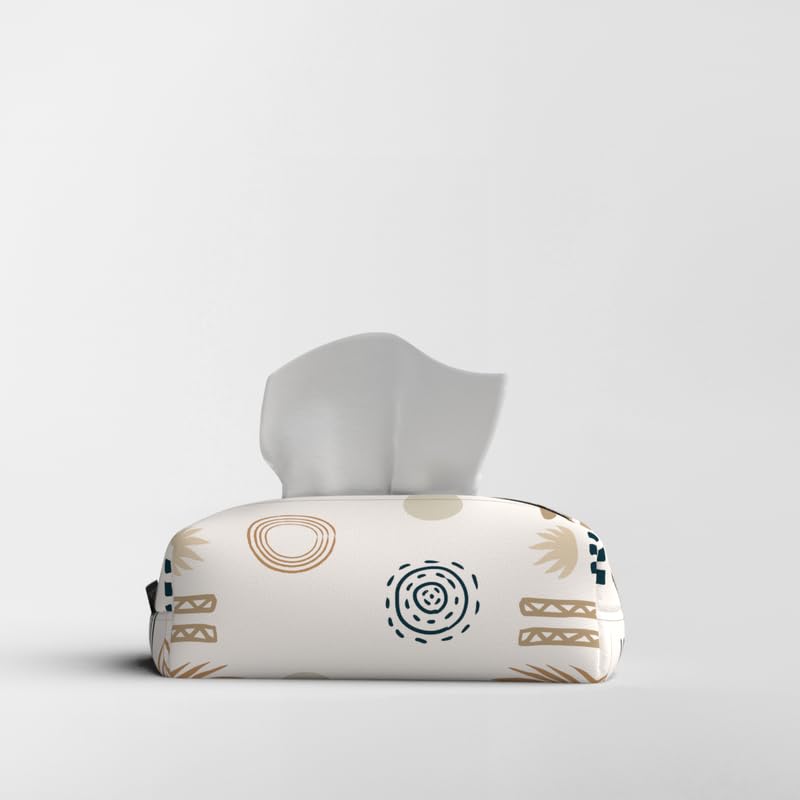 Fabric Tissue Box Cover Premium Fabric Tissue Holder With Leather Layer Inside for Home, Office, and Car Durable and Elegant Tissue Dispenser for Standard Tissue Boxes