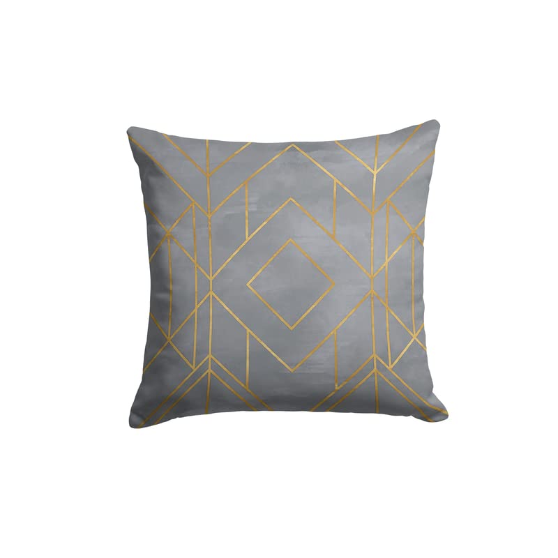 Luxury Velvet Cushion Cover in "Golds Grey" design, a plush and soft decorative pillow case with elegant gold accents, 40x40 cm, Grey & Gold, perfect for a glamorous sofa or bedroom decor