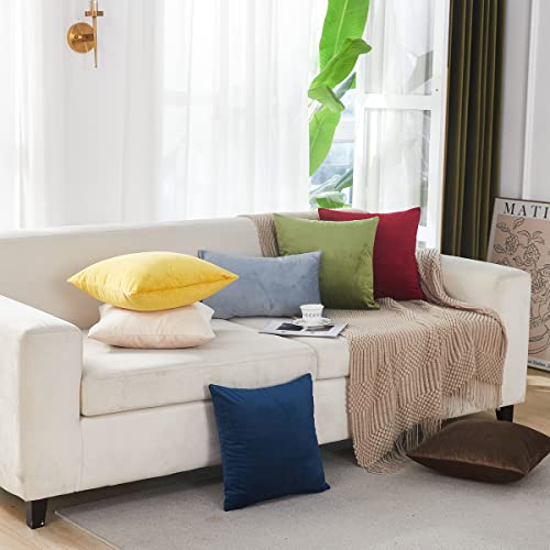 Soft Thick Velvet Throw Pillow Covers Decorative Square Cushion Cover For Couch Sofa Bedroom Living Room - set of 2 Pieces