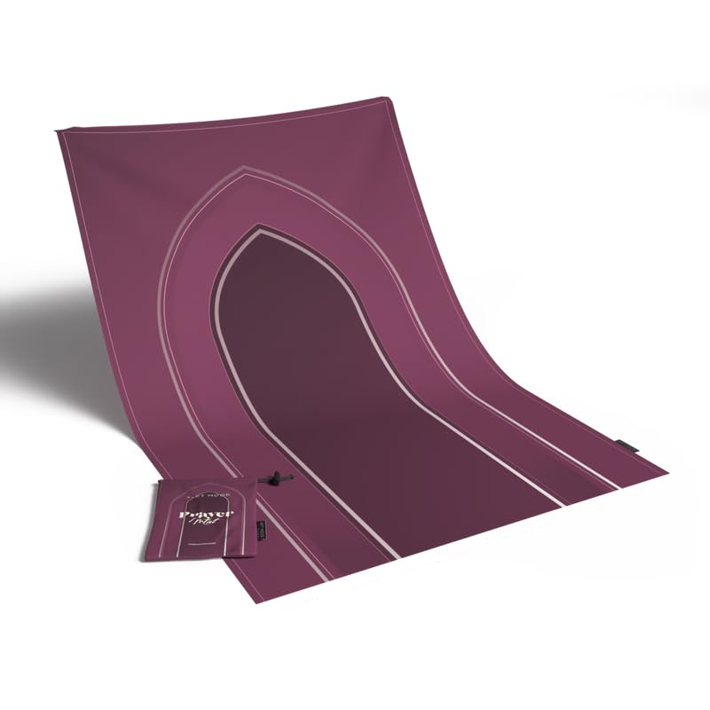 Al-Taqwa Waterproof Prayer Mat, a Durable Rug in Purple made from Wipeable Material, 68x117 cm, for Comfortable Prayer, an Easy-to-Clean Salah Mat for Outdoor, Indoor, and Travel