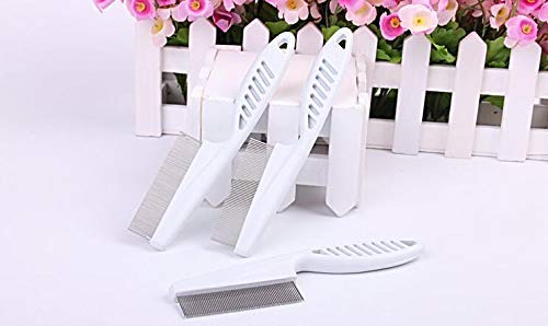 Pet hair flea comb stainless pin dog cat grooming brush clean tool