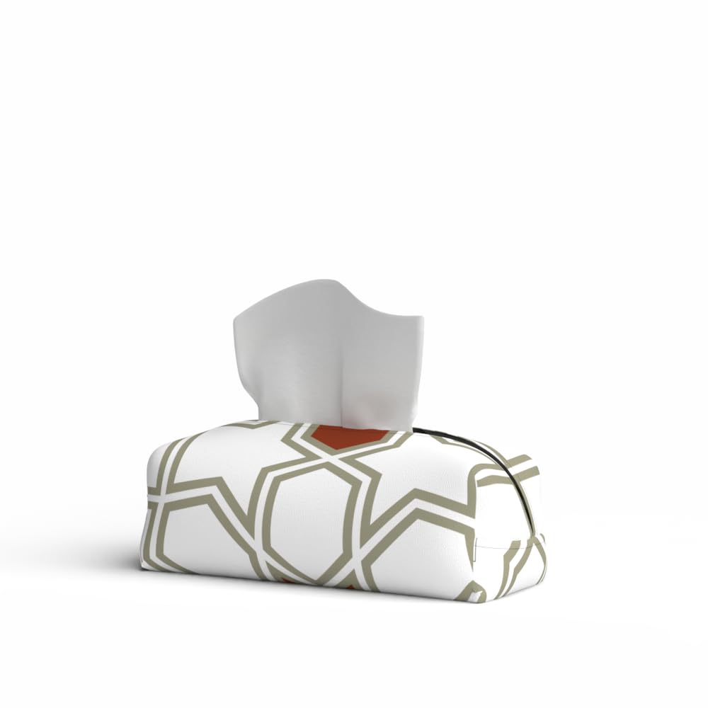 Fabric Tissue Box Cover Premium Fabric Tissue Holder With Leather Layer Inside for Home, Office, and Car Durable and Elegant Tissue Dispenser for Standard Tissue Boxes