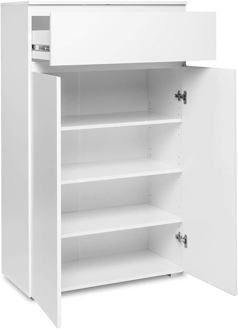 Modern White Shoe Rack, Elegant Wooden Shoe Storage Organizer with a Sleek Contemporary Design, Multi-Tier Shelving Unit for Entryway, Closet, or Bedroom, Fits Every Home Style