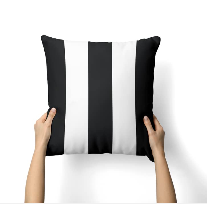Stripes Cushion Cover in Black & White, 40x40 cm, a decorative throw pillow with a classic and bold linear pattern, perfect for adding a graphic and modern accent to your home decor
