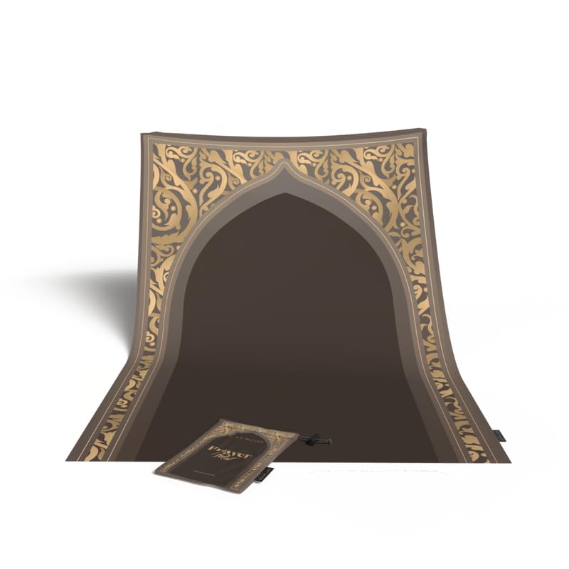 Al-Hedaya Waterproof Prayer Mat, a Durable Rug in Brown made from Wipeable Material, 68x117 cm, for Comfortable Prayer, an Easy-to-Clean Salah Mat for Outdoor, Indoor, and Travel