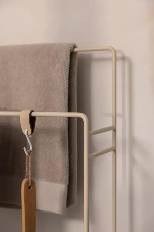 Modern Freestanding Steel Towel Rack Beige 60L x 20W x 80H CM
