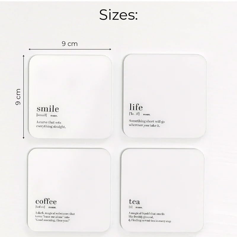 Acrylic Coaster Set of 4, 9×9 cm, Heat and Moisture Resistant Drink Coasters, Mountain Landscape Design, Acrylic for Coffee Tables Desks Dining Decor, Set of Decorative Mats