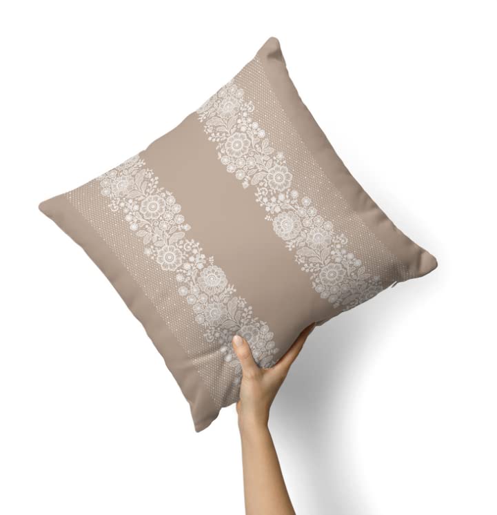 Velvet Slate Cushion Cover in Beige & White, a plush decorative pillow with a sophisticated geometric design, 40x40 cm, blends modern style with luxurious comfort for an elegant home accent