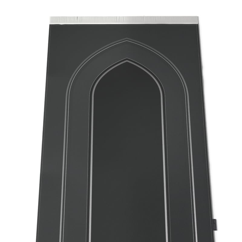 Al-Taqwa Velvet Prayer Mat, a Luxurious Islamic Rug in Grey made from Soft Velvet Material, 68x117 cm, for Comfortable Prayer and Meditation, Ideal for Home, Mosque, or Travel Use