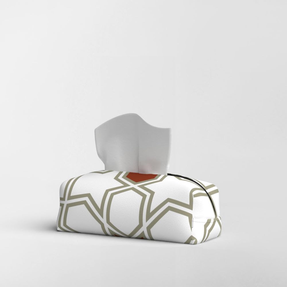 Fabric Tissue Box Cover Premium Fabric Tissue Holder With Leather Layer Inside for Home, Office, and Car Durable and Elegant Tissue Dispenser for Standard Tissue Boxes