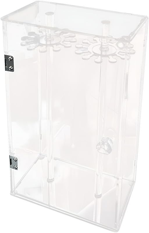 Rotating Necklace Display Stand, Clear Acrylic Pendant and Jewelry Organizer, Dustproof Display Box for Necklaces, Bracelets, Earrings and Rings, Ideal for Retail and Home Use, Clear