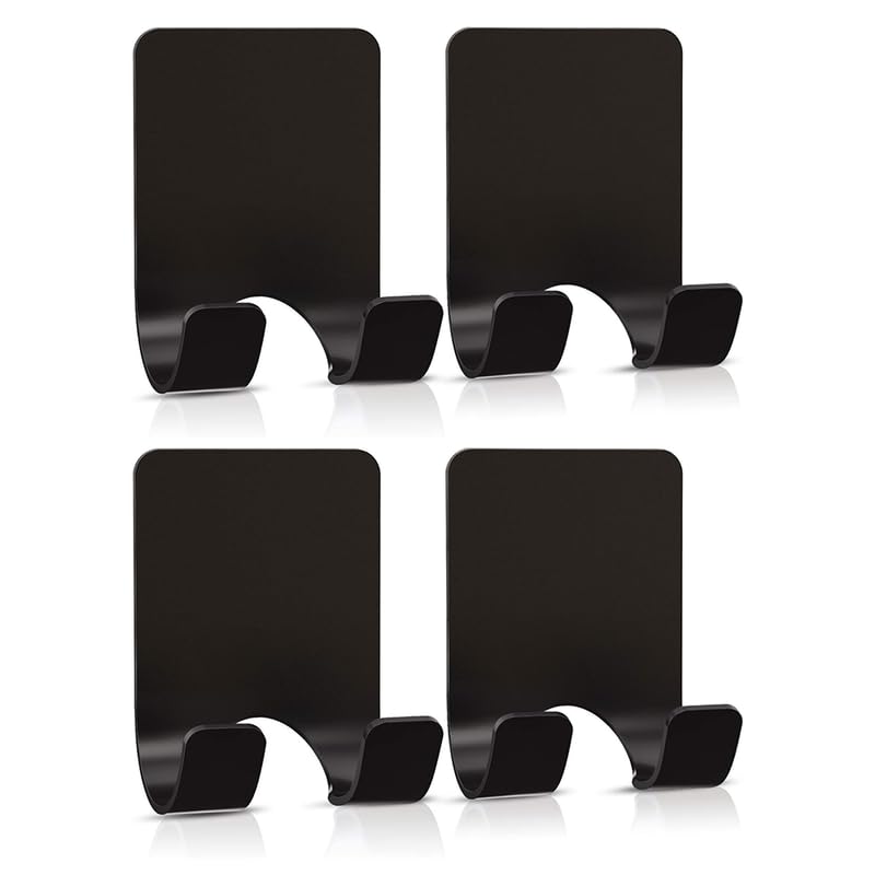 Clear Acrylic Adhesive Razor Holder Hooks 2 Pack, Waterproof His and Hers Shower Wall Organizer, Modern, For Bathroom and Bathtub Organization