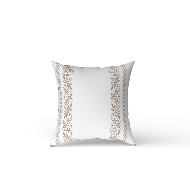 Terra Cushion Cover in a soft Cotton-Like fabric, featuring a subtle and earthy White & Beige design, 40x40 cm, a perfect neutral decorative accent for a calm and minimalist home decor