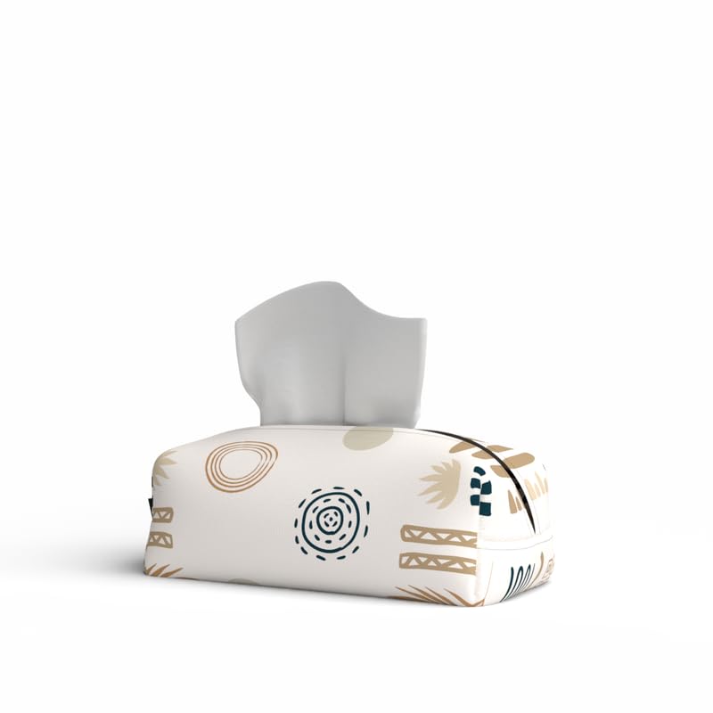 Fabric Tissue Box Cover Premium Fabric Tissue Holder With Leather Layer Inside for Home, Office, and Car Durable and Elegant Tissue Dispenser for Standard Tissue Boxes