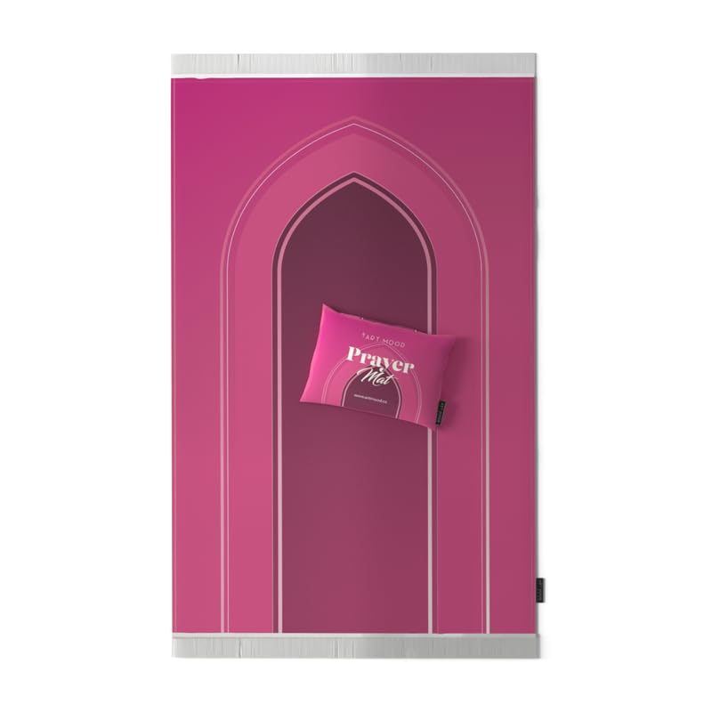 Al-Taqwa Velvet Prayer Mat, a Luxurious Islamic Rug in Pink made from Soft Velvet Material, 68x117 cm, for Comfortable Prayer, a Beautiful Salah Mat for Home, Mosque, or as a Gift