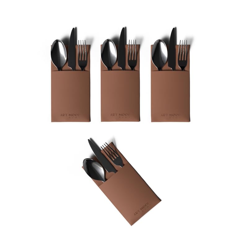 Leather Cover Holder - Set of 4 Cover Holders Durable for Dinner Plate, Dining Table