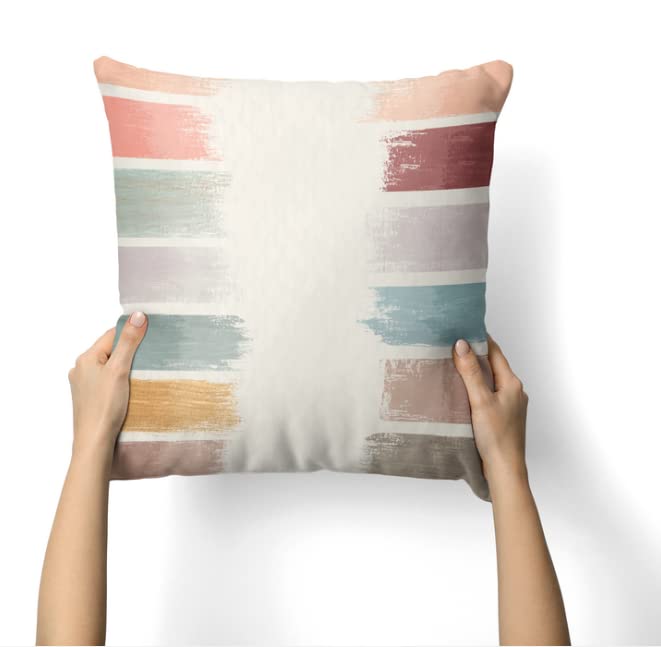 Velvet Palette Cushion Cover, a plush multicolor decorative pillow with a vibrant, artistic brushstroke pattern, 40x40 cm, feels like a piece of modern art with a luxurious texture